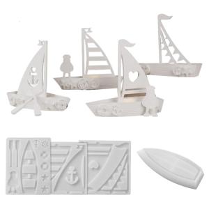 Reusable Vessel Shaped Silicone Holder Mould Handmade Resin Plaster Crafting for Home Projects