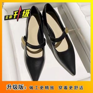 Free Shipping Autumn And Winter Thick-Soled High-Heeled Shoes For Women Retro Pointed-Toe Chunky Heel Single-Strap Shallow-Toe Pumps