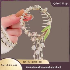 Hàng có sẵn✨ Kẹp tóc nơ bện kẹp tóc bướm ngọc trai kẹp tóc đuôi ngựa khóa kẹp tóc phụ kiện Hàn Quốc