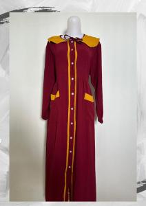 GAMIS SHEREN Bahan Crinkle KATUN KOMBINASI FULL KANCING LD 104 CM