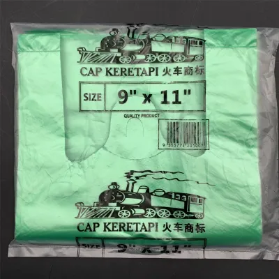 Quality Singlet Bag - Thin [ Cap Keretapi ] Handle Bag / Beg Plastik Nipis / T-Shirt Bag / Beg Tangkai