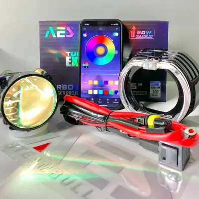 Bisa Cod Promo Paket Lengkap AES Biled Turbo Se V2 Biled Projector 25 Inc Sett Devil Rgb Blue lens