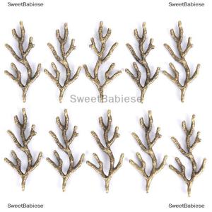 [COD] SweetBabiese 10 cái bộ Cổ Điển Hợp Kim Chi Nhánh Charms Mặt Dây Chuyền Đồ Trang Sức Tìm Tự Làm Thủ Công