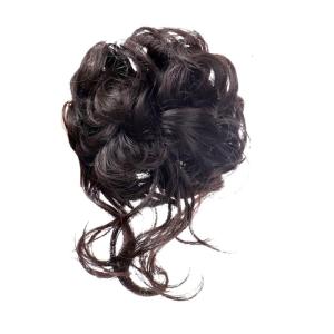 Quick Curly Wavy Hair Bun Extension Claw Clip Synthetic Bun Stylish Updos For Women Dark Brown