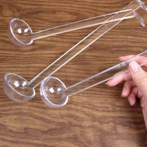 Plastic Punch Serving Ladle Clear Hard Acrylic Ladle Long Handle Spoons for Soup Cooking Stirrer Kitchen Tools