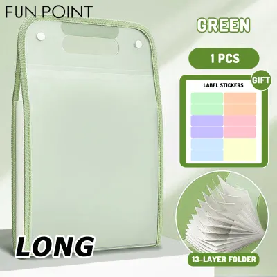 FUNPOINT 13 Pockets Expanding File Document StoragBag Organizer with Button Thickened，Portable Organ BagPaper File Folder with Labels Colored
