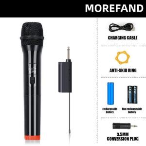 ไมโครโฟนไร้สาย ไมค์คู่แบบมือถือ 50M ระยะทางรับ wireless microphone UHF FM Cyclicไมค์ลอย ชาร์จไม่มีการรบกวน KTV karaoke ไมค์ไลฟ์สด เวทีวงดนตรีประสิทธิภาพใช้