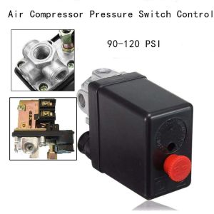 OURTOUR Adjustable Pressure Air Compressor 4 Ports 90-120PSI Control Valve Accessories 220V Pressure Switch Air Compressor Parts