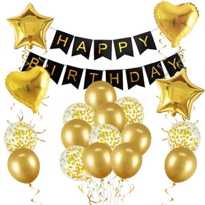 36pcs Birthday Decoration Set Letter Happy Birthday Balloon Rain Curtain String Birthday Party Decor Needs Foil Ballons