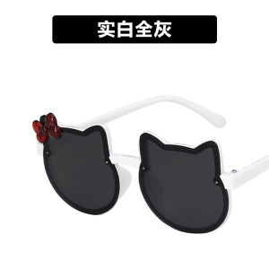AIFASOON Childrens Glasses Girls Sunglasses Cute Cat Ears Sunshade Baby Sunglasses Anti-Ultraviolet Sun Glasses