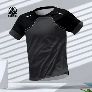 Breathable T-Shirt Mens Fitness Clothing Loose Badminton T-Shirt Short-Sleeved Tops Quick-Drying Running T-Shirt