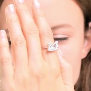 Swarovski Rings DANCING SWAN Crystal Rings Silver Rings Thin Rings Diamond Stackable Rings Bracelet Rings Fixed Rings Bracelet Rings Adjustable Rings Bracelet Rings Small Rings Adjustable Rings Rings Womens Ring Accessories