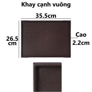 Khay Chữ Nhật Vân Gỗ Việt Nhật 5708/9/10/11/12 Khay Nhựa Đựng Đồ Ăn Quán Cafe - TADAHOME