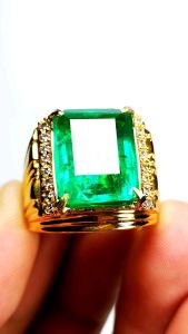 Batu permata Green Zambrud colombia octagon chatam kristal top LUSTER PLAYING