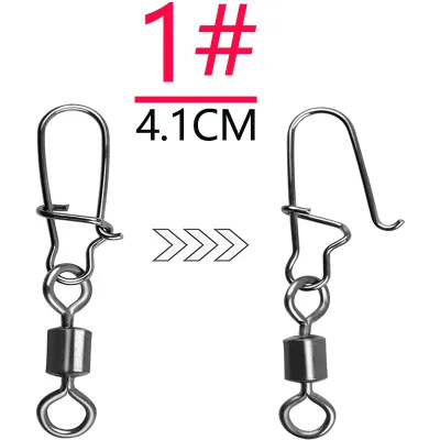 50PCS Swivels Bearing Fishing Connector Pin 10LB-110LB High Strength Ball Bearing Swivels Jig Saltwater Stainless Steel Ring
