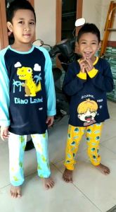 Setelan Baju Anak Lengan Panjang Anak Laki Laki dan Perempuan Hazwa Collection Set Piyama Kaos Anak Premium