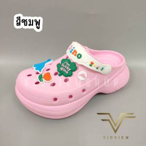 VIDVIEW !!ลดสนั่น!! รองเท้าหัวโตหญิง ส้นสูง Adda 58106 ไซส์ 36-39 พร้อมตัวติดรองเท้า Jibbitz สไตล์แฟชั่น รองเท้าแฟชั่นหญิง