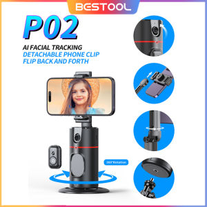 BESTOOL P02 Tripod Stabilizer dengan Auto Face Tracking dan Remote Control - Holder Ponsel Universal Warna Hitam