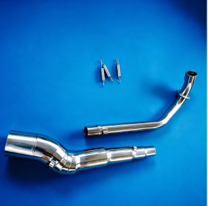 Sc project round with DB reducer on honda wave 125 stainless elbow