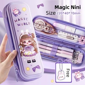 Pencil Case Stationery Box Pen Pouch with Zipper Waterproof Large Capacity Lightweight For School