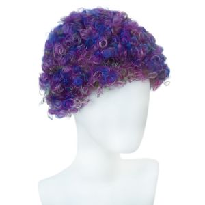 YOURUN Fancy Dress Adult Kid Afro Wig Curly Funny Colorful Fan Hair Punk Dance Headdress Halloween Rainbow Clown Wig Birthday Party