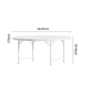 Round Table Metal And Plastic Folding Table Foldable Outdoor Table