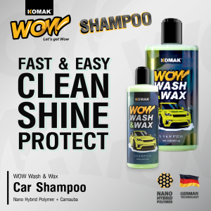 Car Wash Shampoo Komak Wow! Wash & Wax 500ml - UV Protect