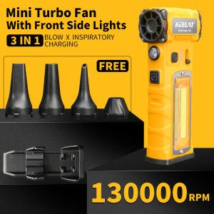 KEELAT Mini Turbo Fan with LED Light High Speed Cordless Air Blower Air Duster Multi-Function Cleaning Tool for Car Home