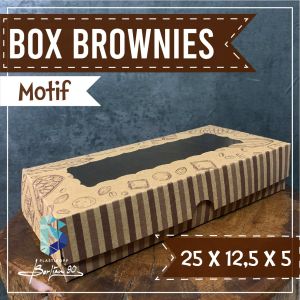 (50 PCS) Dus Brownies / Box Kraft Coklat LAMINASI JENDELA / Box Brownies 25x125x5 Jendela