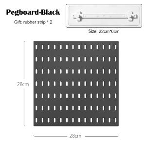 FYBEE Pegboard Wall Organizer Punch-Free Wall Mounted Storage Rack Wall Shelf With Sticky Hook DIY Decoration Combination Accessories Space Savers