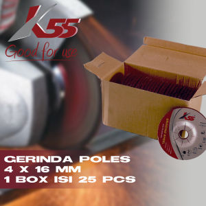 K55 Batu Gerinda Poles Besi Baja Plat Box isi 25pcs 100x6x16mm Grinda Abrasive Wheel Disc Depressed Center Wheel 4inch