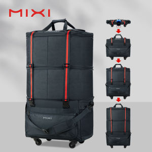 Mixi Foldable Travel Bag Hand Carry Duffel Bag with Wheels Expandable Rolling Travel Bag Waterproof Luggage Bag M3015