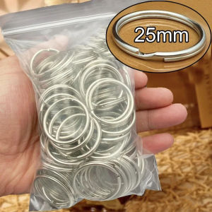 200Pcs Metal Blank Keyring Round Split Silver Keyrings Stainless Steel Split Keyrings DIY Hole Key Ring