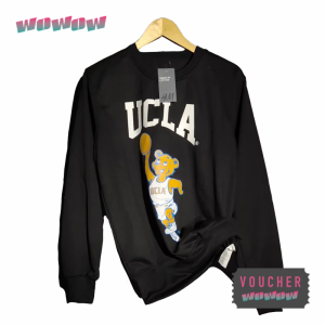 Jaket Sweater Crewneck H & M Ucla University of California Los Angeles Black - MANTEL STREETWEAR HYPE HYPEBEAST BRAND