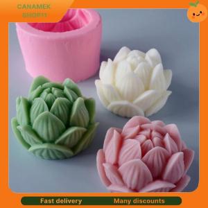 ❣️❣️❣️ Aromatherapy Candle Silicone Mold 3D Lotus Flower Shape Soap Silicone Mould DIY
