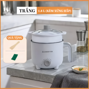 Nồi Lẩu Điện Đa Năng Dung Tích 1.8L CHIGO - Hàng Chính Hãng - Bảo Hành 12 Tháng -Tặng Kèm Xửng Hấp