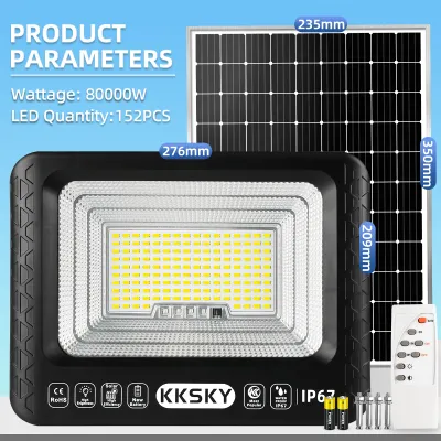 BINGO【รับประกัน30ปี】ไฟโซล่าเซลล์ 80000W-200000W ซื้อ 1 แถม 1 ไฟสปอร์ตไลท์ LED กันน้ำIP68 solar light แสงสีขาว กลางคืนจะสว่างขึ้นโดยอัตโนมัติ