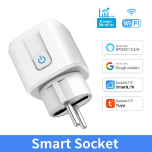 Smart WiFi Plug EU Standard 16A 20A Power Monitoring Socket Compatible with Alexa and Home for Smart Home Automation