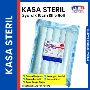 KASA ROLL STERIL UKURAN 2YARD X 15CM (ISI 5) / KASA PERBAN/ KASA STERIL