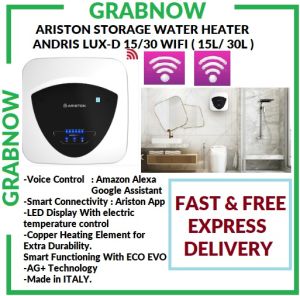 ARISTON STORAGE WATER HEATER ANDRIS LUX-D 15/30 WIFI ( 15L / 30L ) / FREE EXPRESS DELIVERY