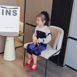 Giày cao gót da màu đỏ dành cho bé gái 4-16 tuổi kích thước 27-37