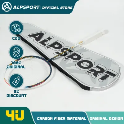 ALPSPORT QY2.0 PRO SMASHER - Raket 4U Taktis 40T Carbon (Tahan 35lbs!) Balance 315mm Warna Putih Arktik/Biru Jade Garansi Resmi
