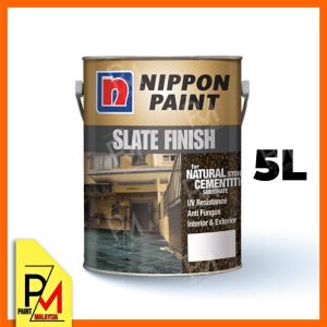 NIPPON PAINT Slate Finish Clear 5 Liter Nature Stones Flooring Gloss Transparent UV Scratch Resistance Cat Kilat Batu