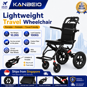 Compact Carbon Fiber Travel Wheelchair with Lightweight Design and Portable Design - Singapore Stock