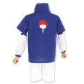 Anime Naruto Uchiha Sasuke Cosplay Costume For Adults Man Sasuke Uniform Blue Top Shorts Cuff Sleeve Outfits. 