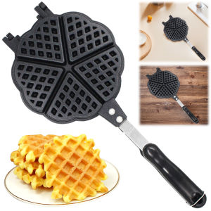 [Arrived within 3 days] Waffle Maker Pan Non-Stick Aluminum Alloy Waffle Skillet Love Heart Shape Sandwich Toaster Maker Double-Sided Frying Pan
