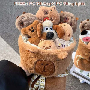 Oldlaiben Capybara Plush Bouquet Flower Cute Toy Mothers Day Birthday Gifts Anak Patung Comel