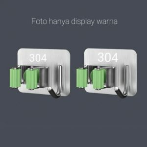 Jepitan Mop/ Gantungan sapu pel with hook stainless 304/Broom clip with hook 304-Unique Home Store