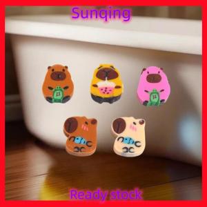 SQ Stationery [Flash Sale] 100Pcs Creative Cute Capybara Mini Cartoon Eraser Kawaii Animal Stationery Primary School Office Supplies Kids Prize Gift
