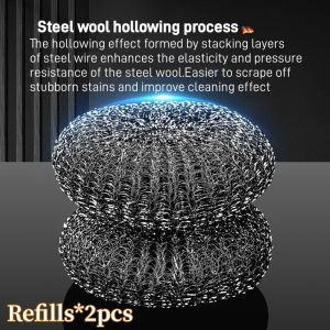 Stainless Steel Pot Brush-Strong and Rust-Resistantfor Deep-Cleaning Pans and Pots in Any Kitchen